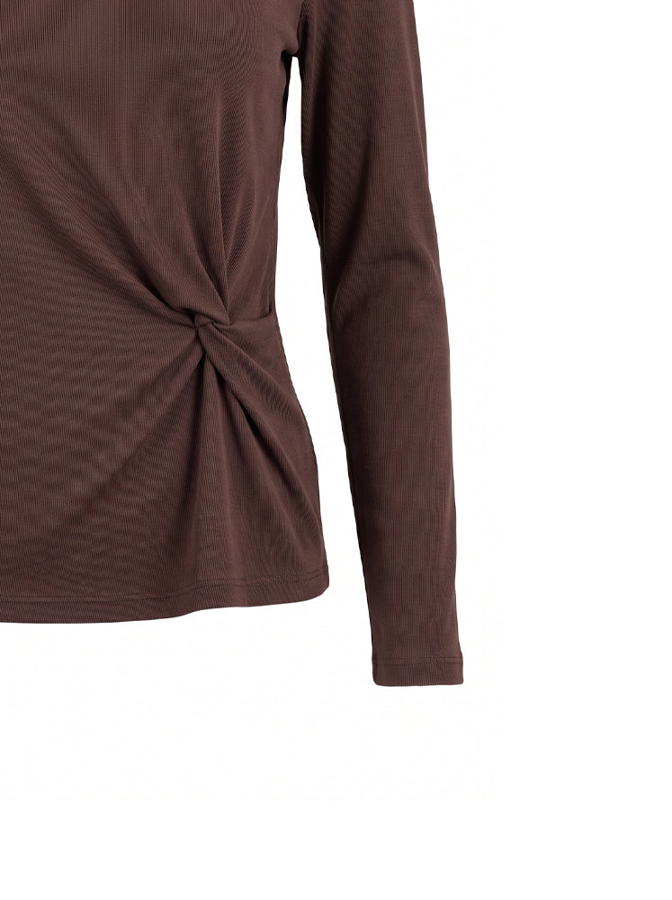Top in costina con nodo laterale