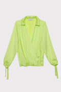 Blusa con polsi fiocco