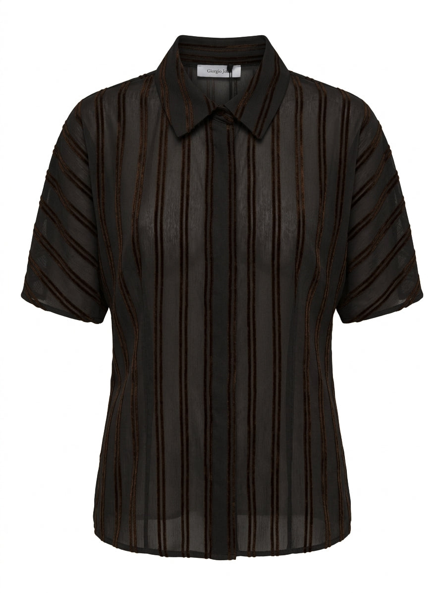 Camicia a righe in rilievo