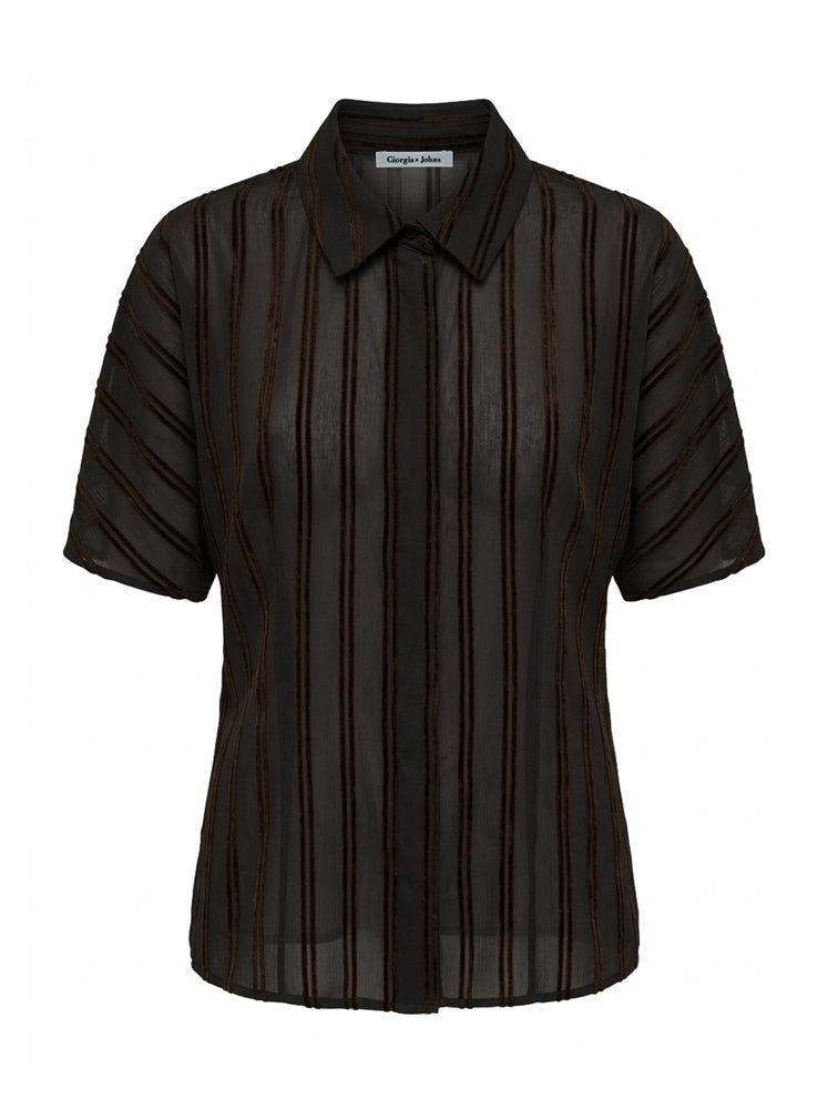 Camicia a righe in rilievo