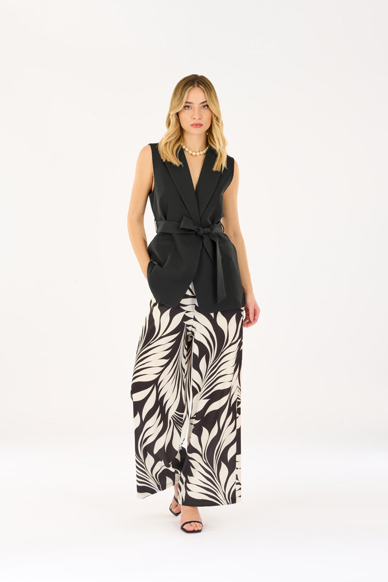 Pantalone stampa foglie