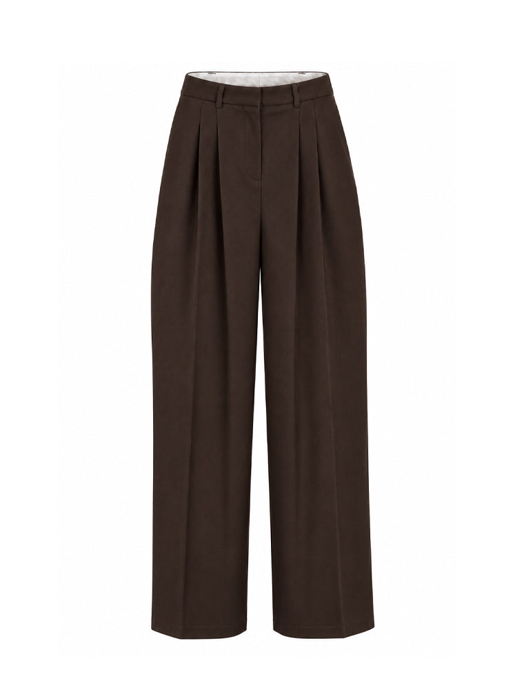 Pantaloni gamba larga con pinces