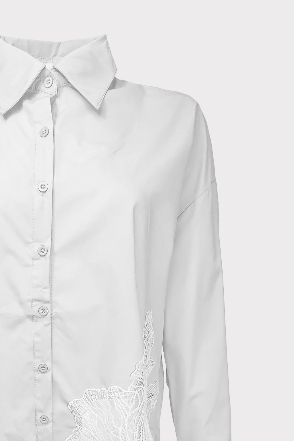 Camicia patch fiore in trasparenza