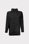 Camicia patch fiore in trasparenza
