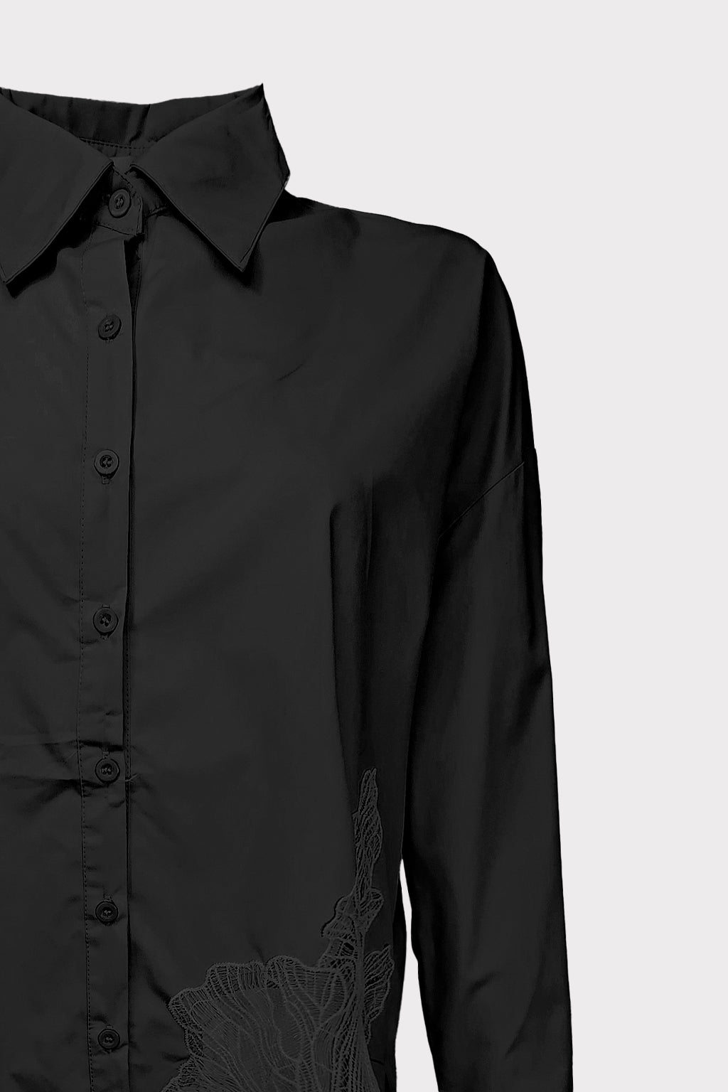 Camicia patch fiore in trasparenza
