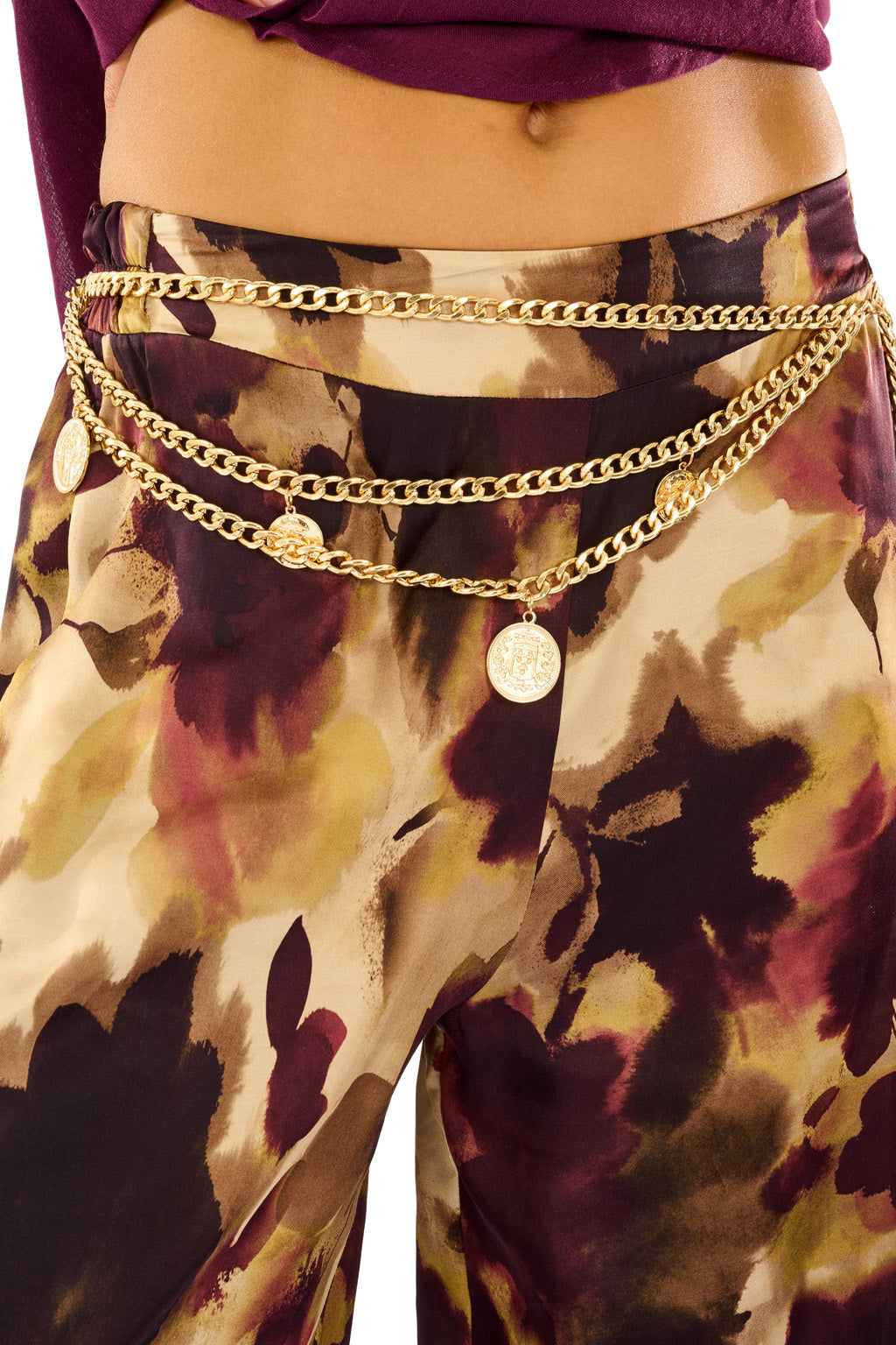 Pantalone satin stampato