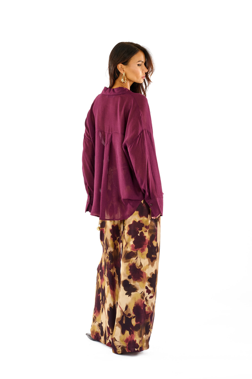 Pantalone satin stampato