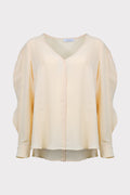 Blusa scollo V con rouches