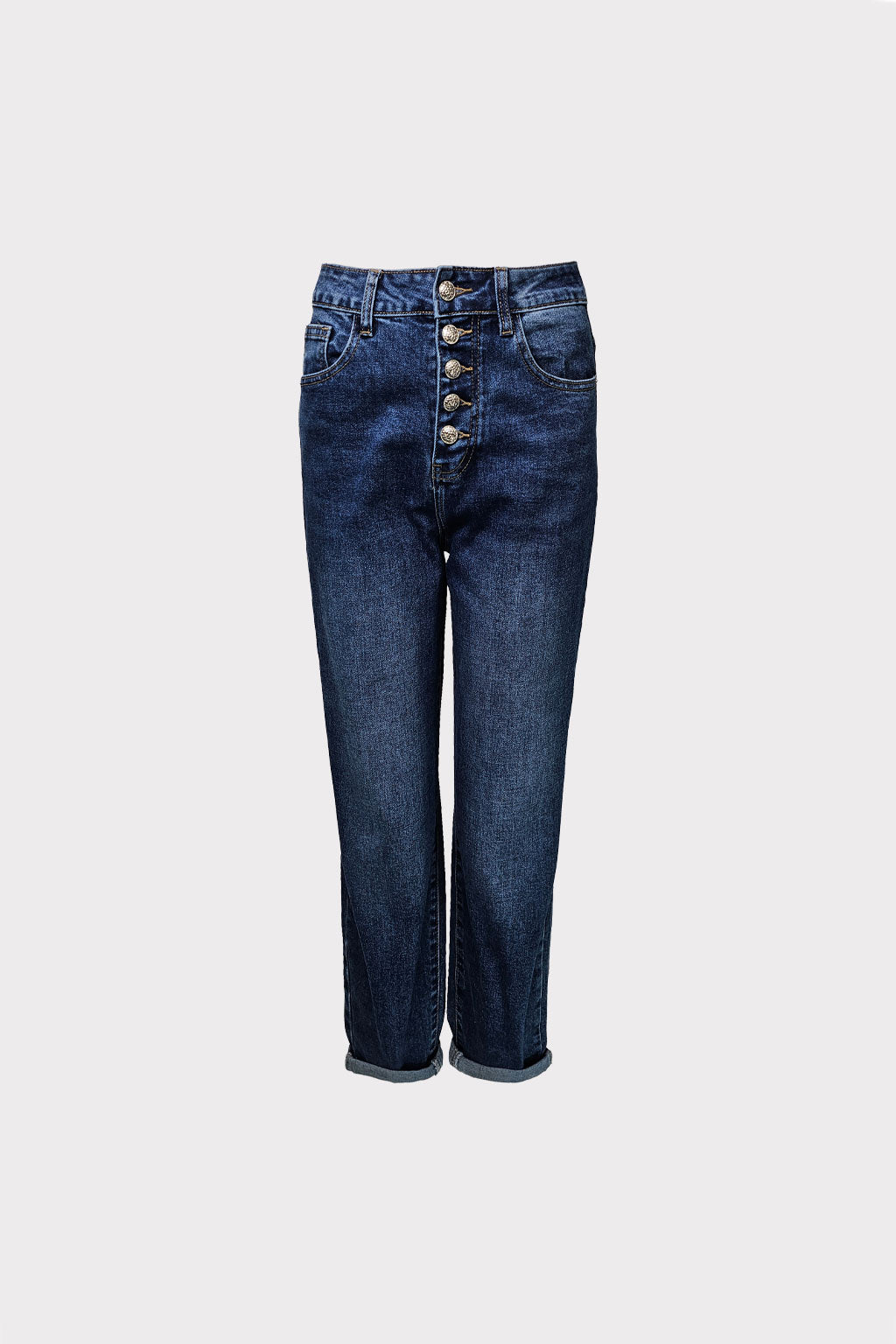 Jeans Mom Fit bottoni a vista