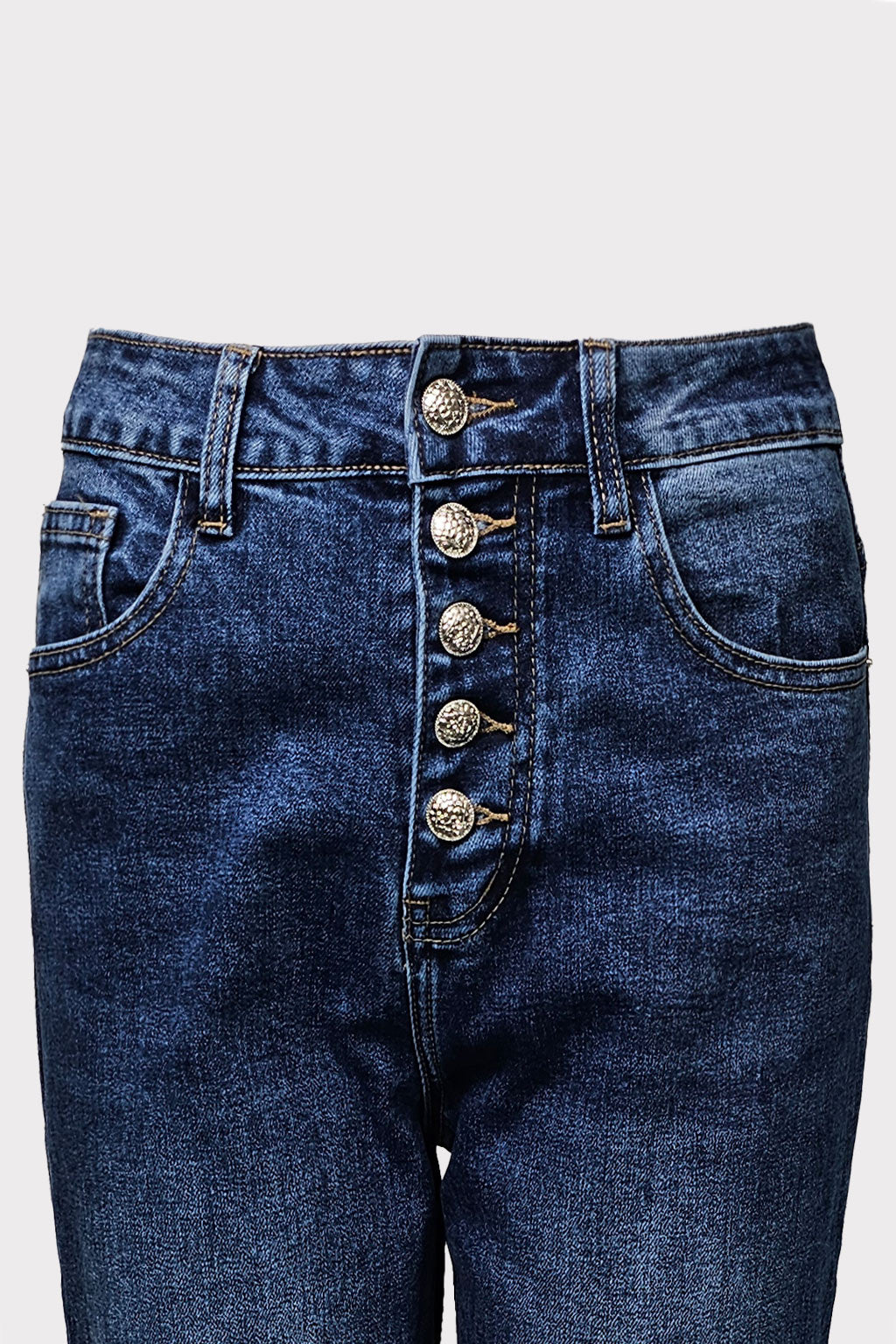 Jeans Mom Fit bottoni a vista