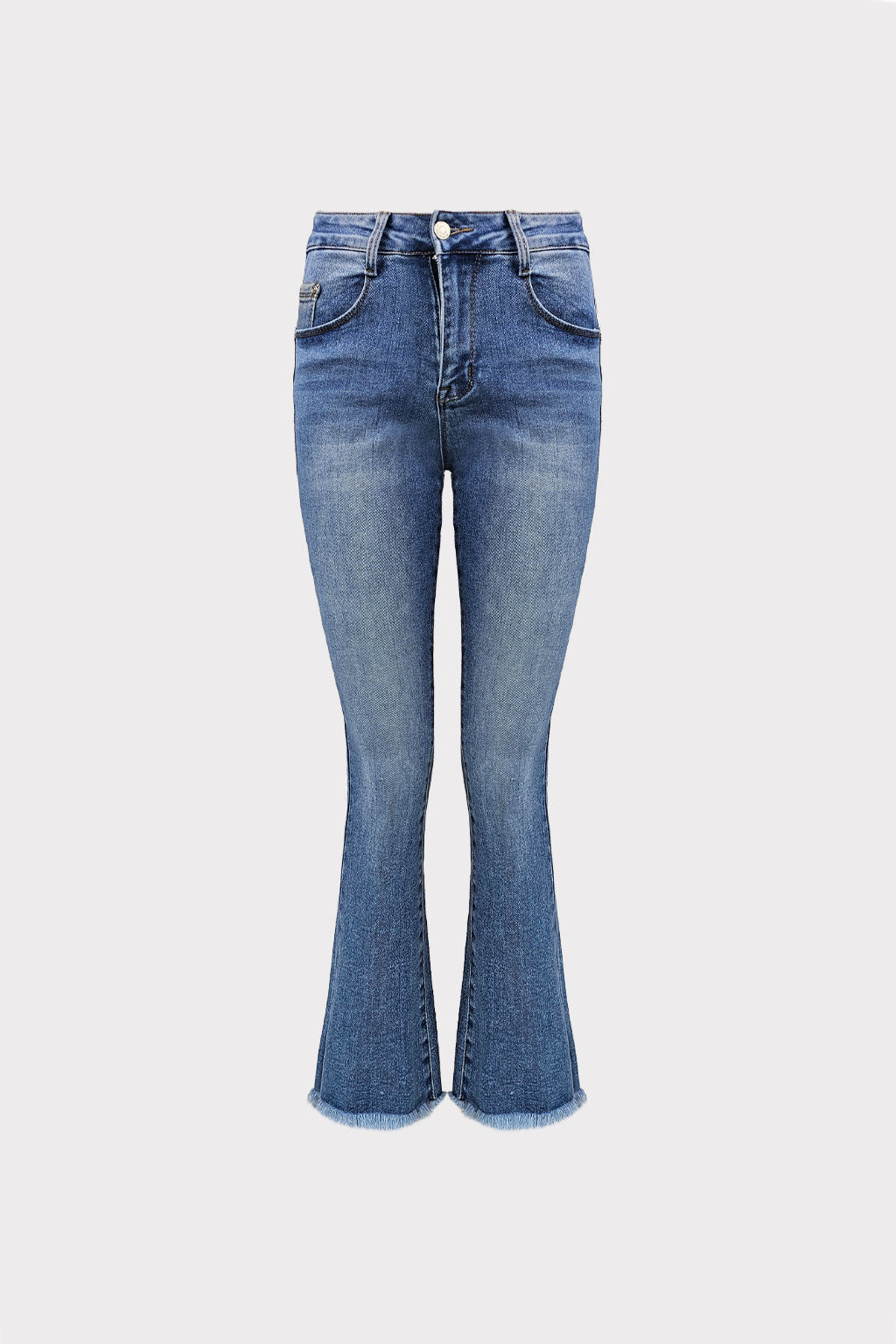 Jeans zampetta orlo sfrangiato