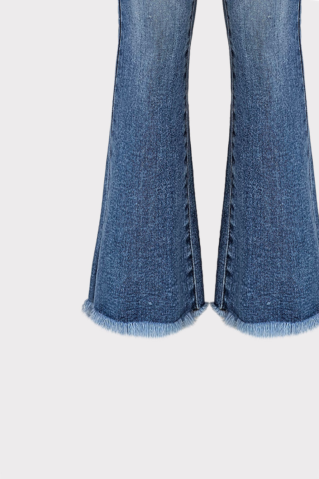 Jeans zampetta orlo sfrangiato
