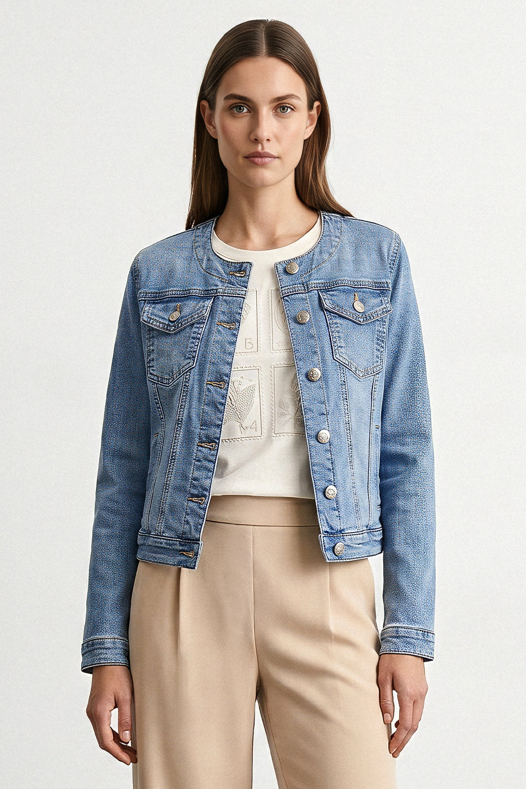 Giacca crop denim