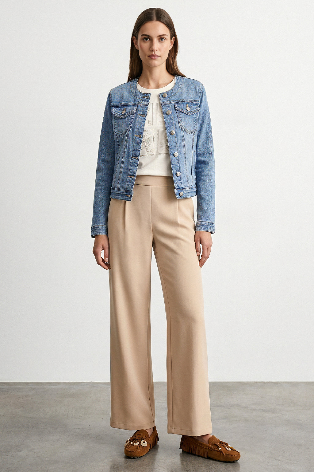 Giacca crop denim