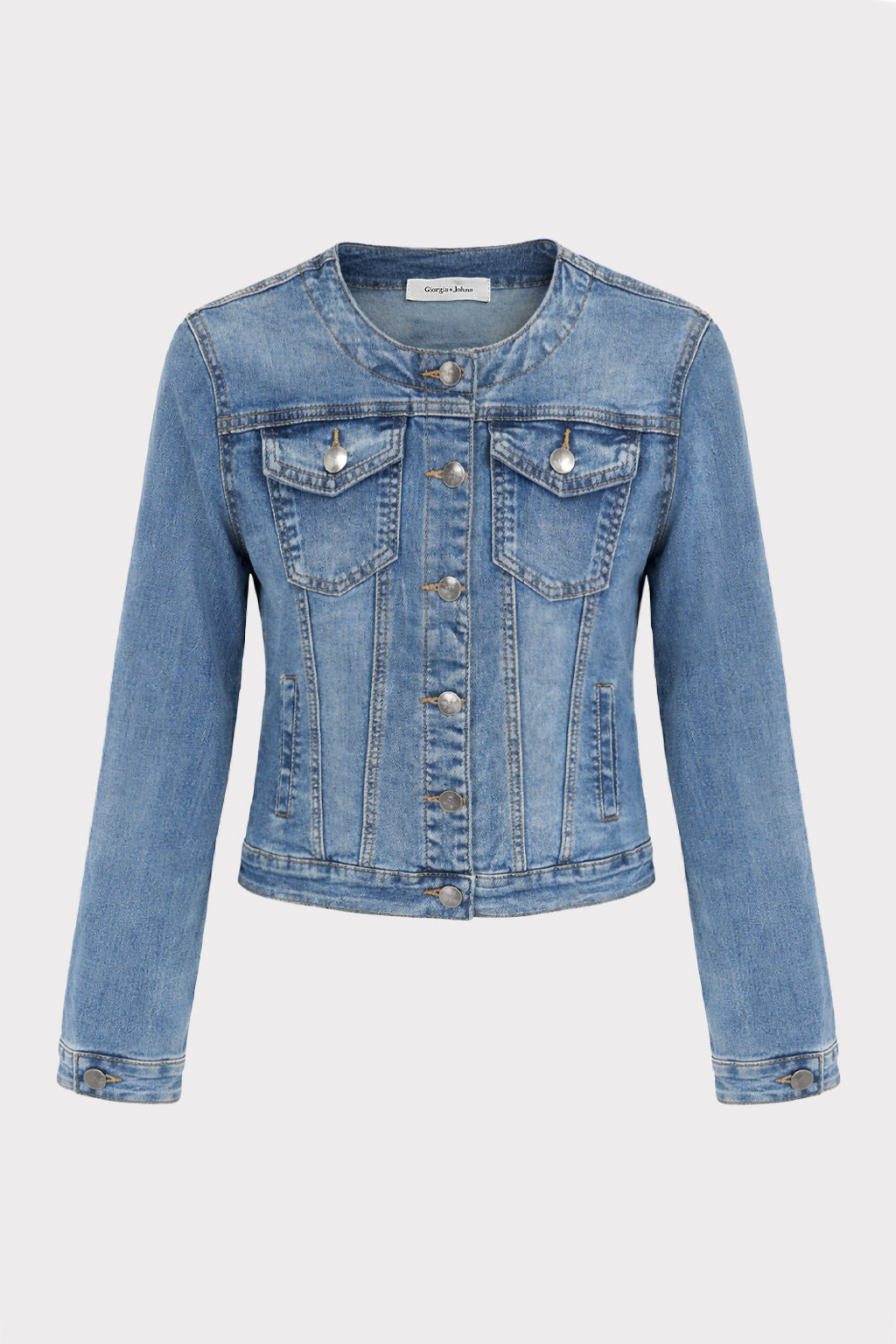 Giacca crop denim