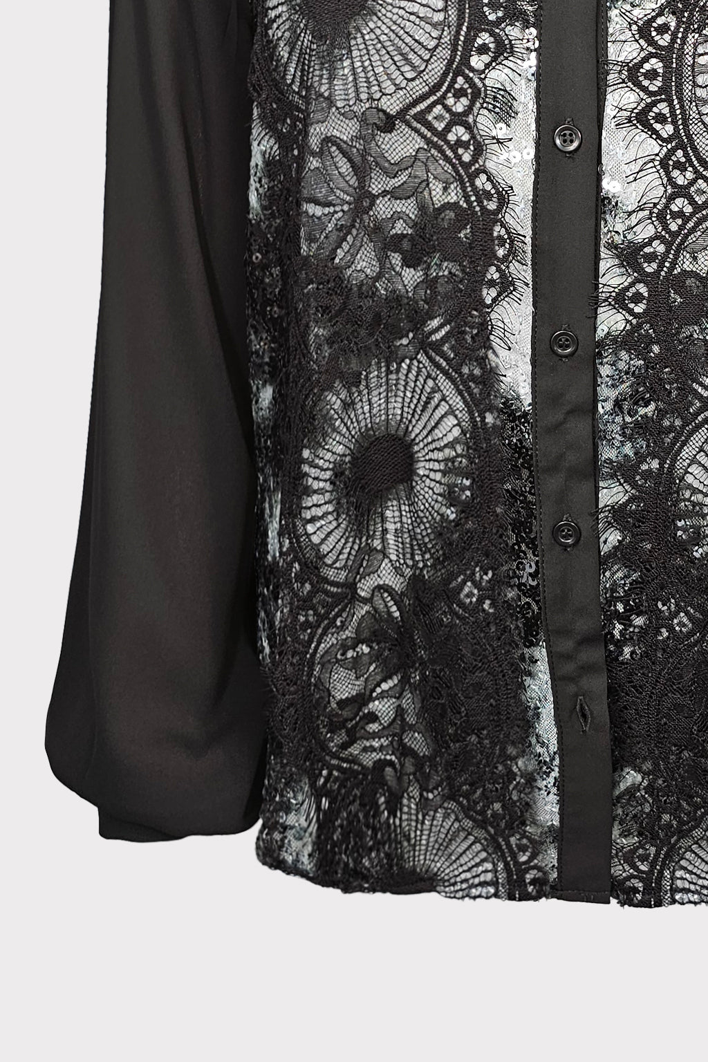 Camicia paillettes e pizzo