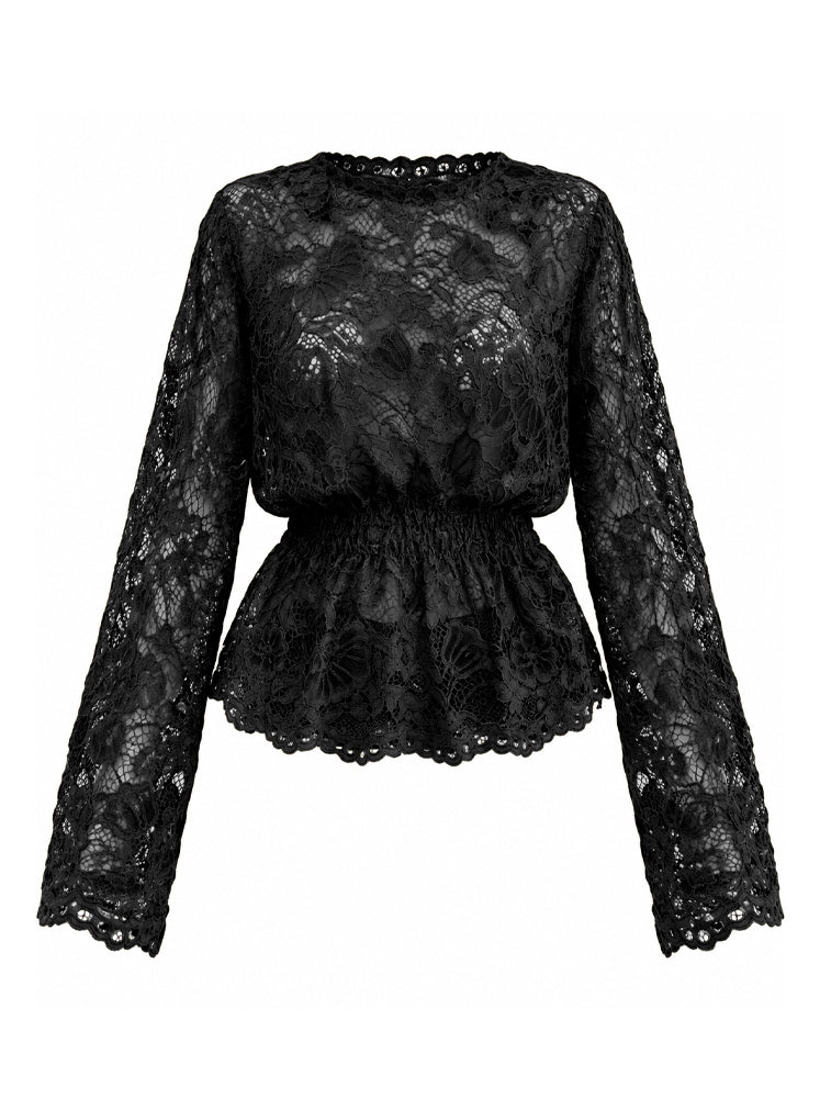 Blusa in pizzo floreale