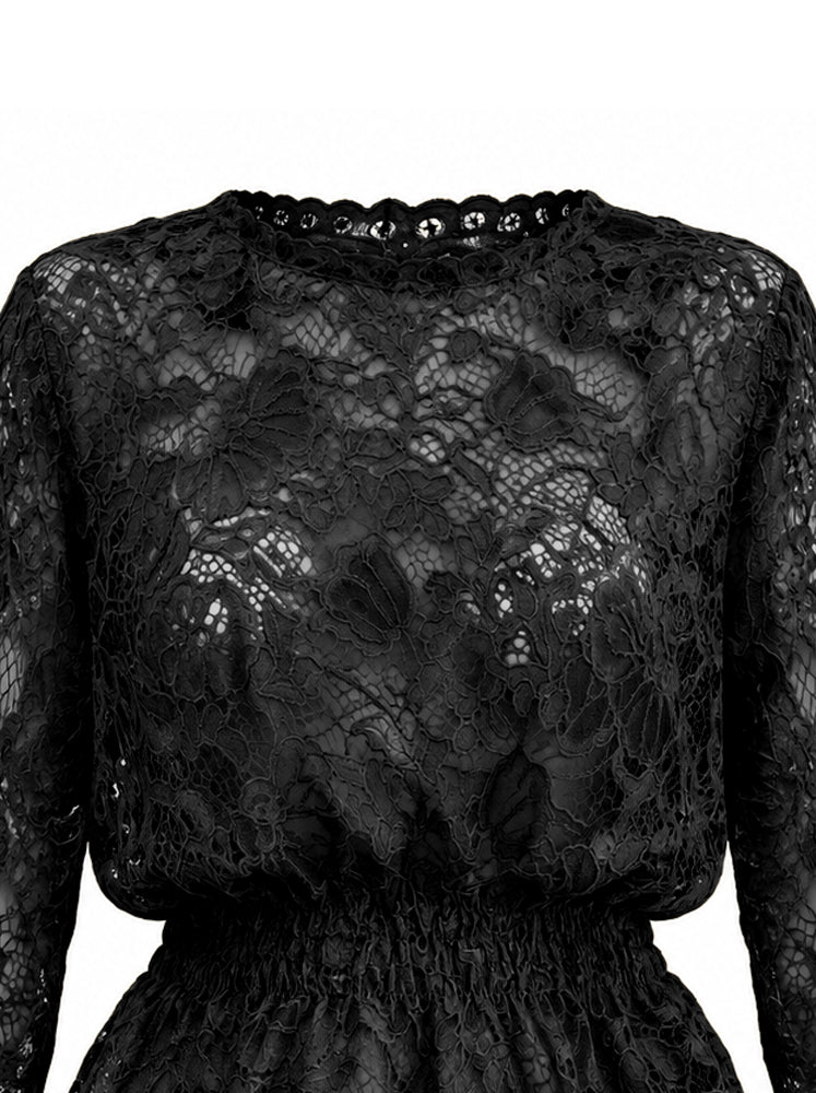 Blusa in pizzo floreale