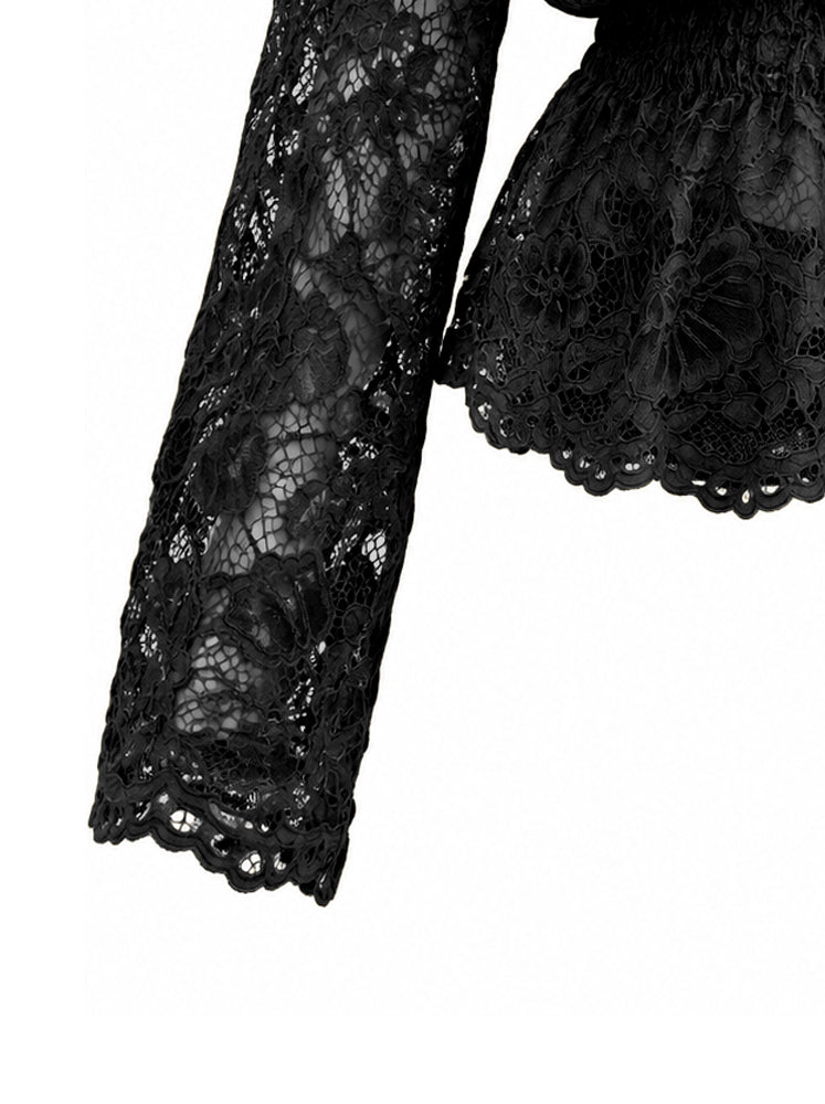 Blusa in pizzo floreale