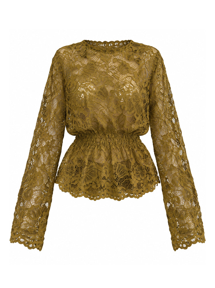Blusa in pizzo floreale