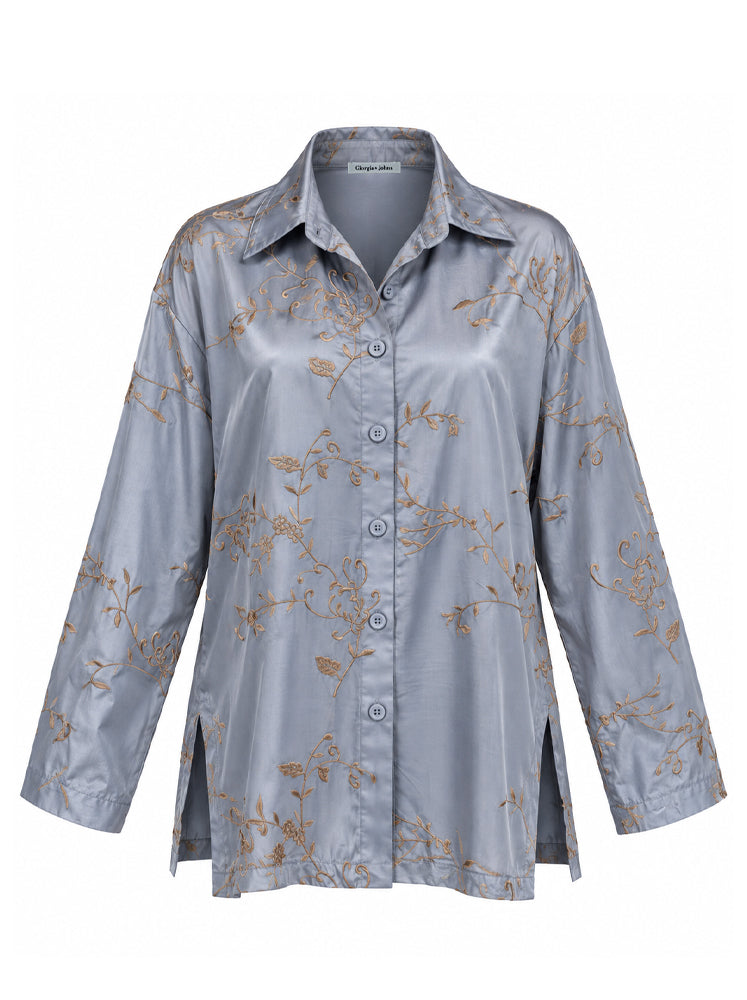 Camicia fluida con ricami