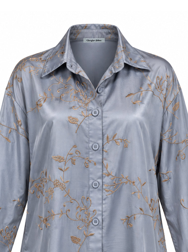 Camicia fluida con ricami