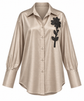 Camicia con macro ricamo