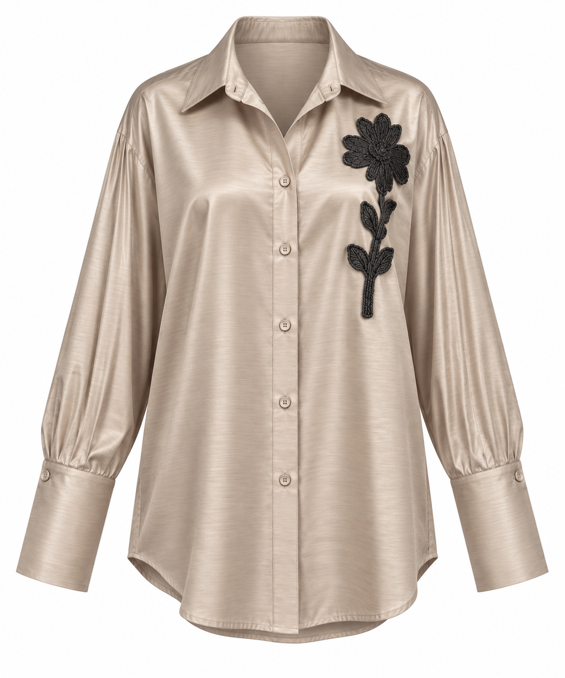 Camicia con macro ricamo
