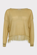 Maglia lurex con orlo frange