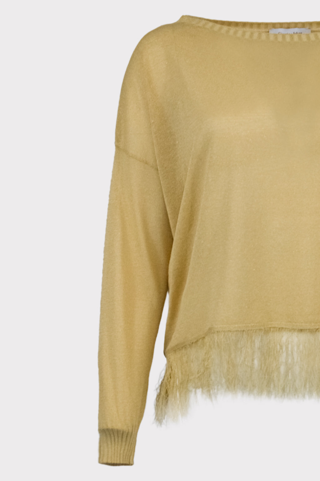 Maglia lurex con orlo frange