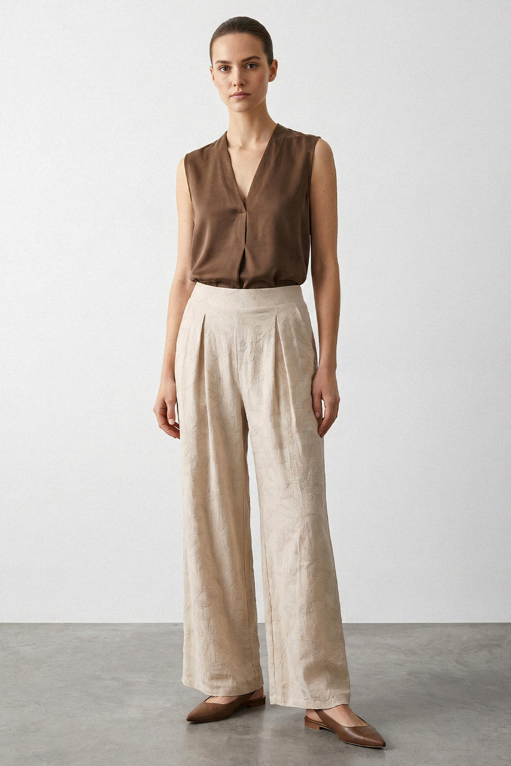 Pantalone tessuto jacquard