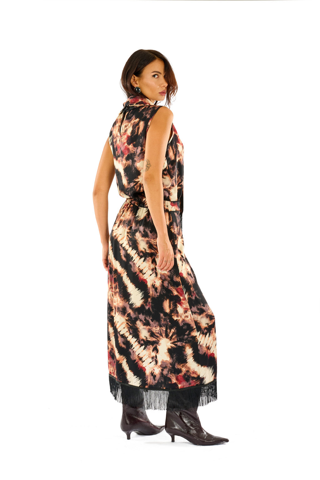 Top stampato collo foulard