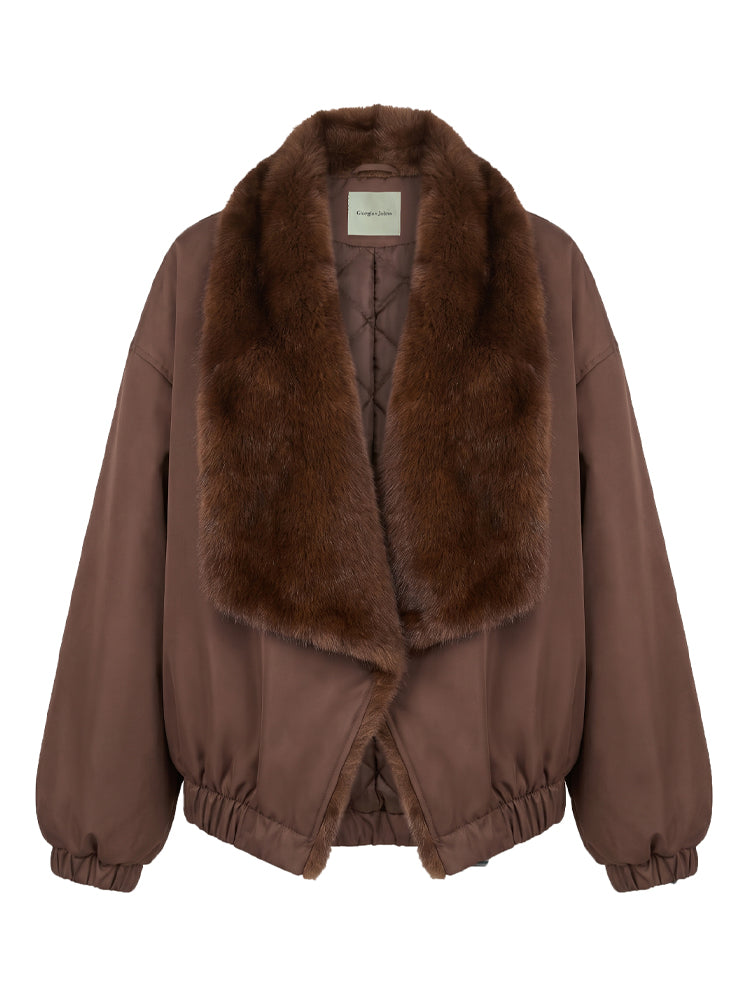 Bomber con rever in ecopelliccia