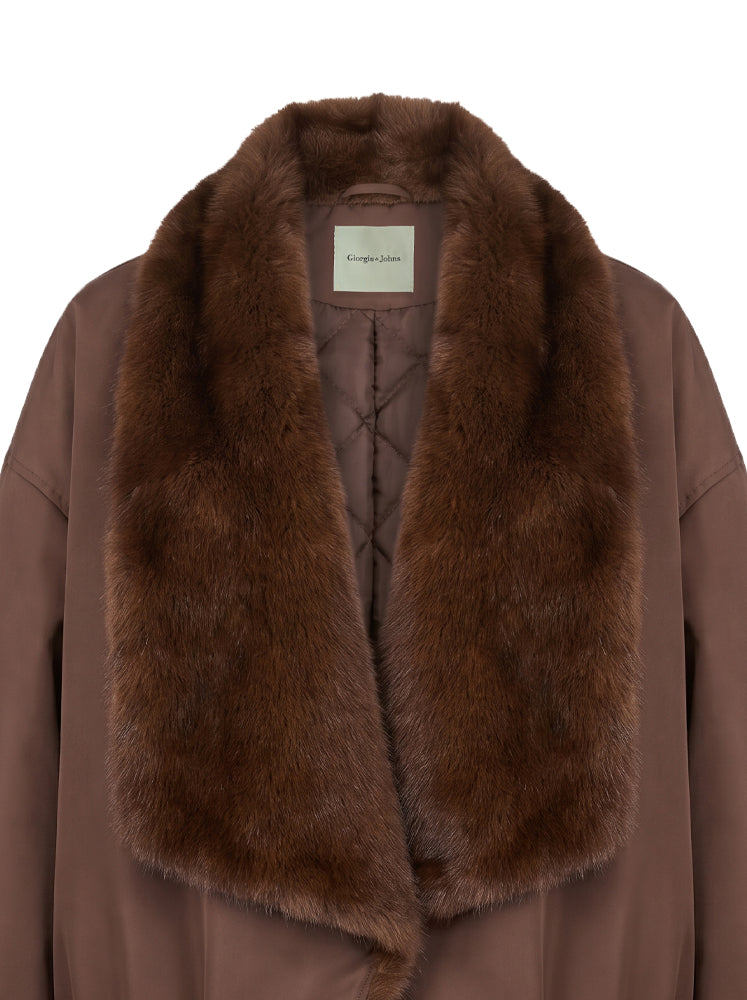 Bomber con rever in ecopelliccia