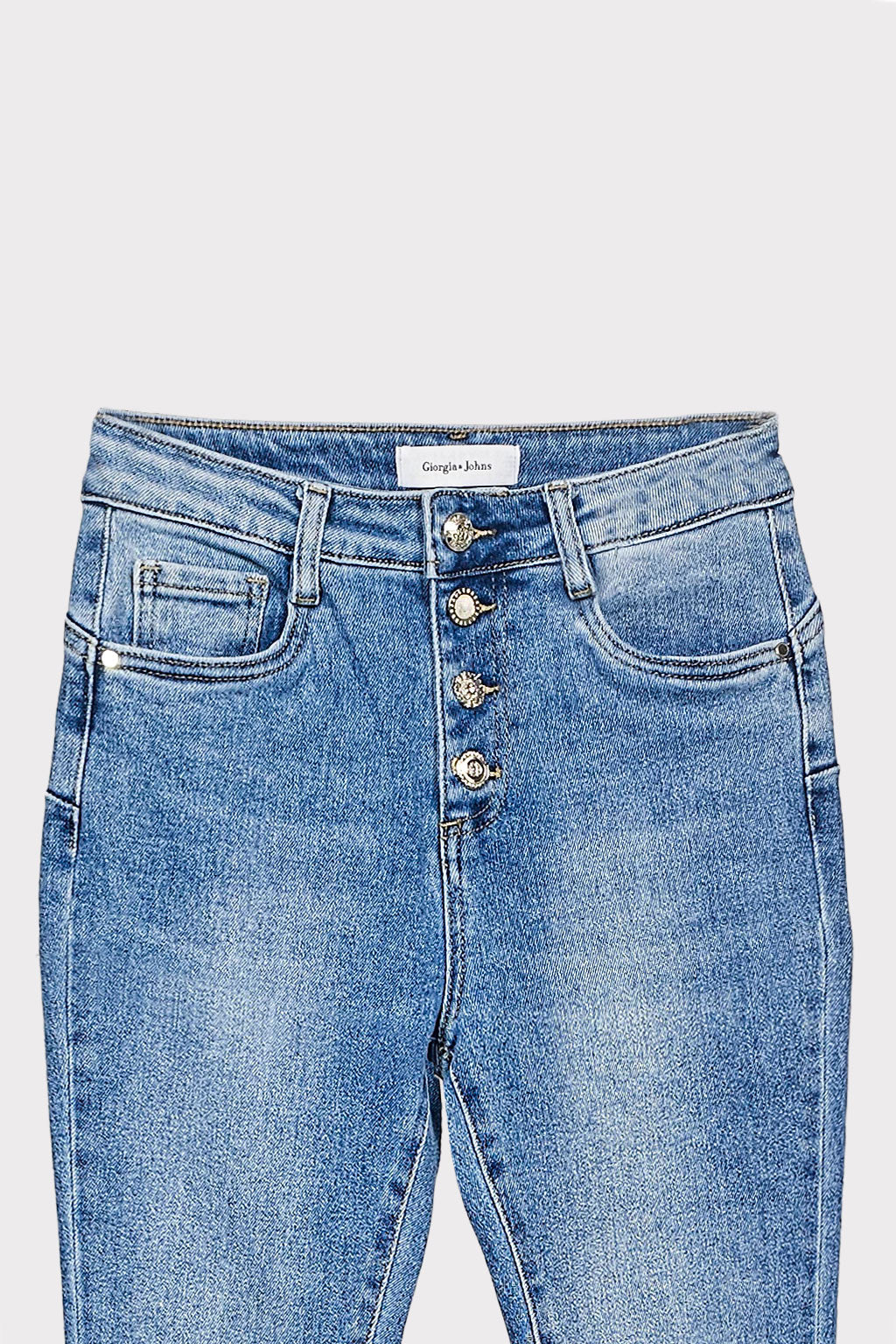 Jeans bottoni a vista