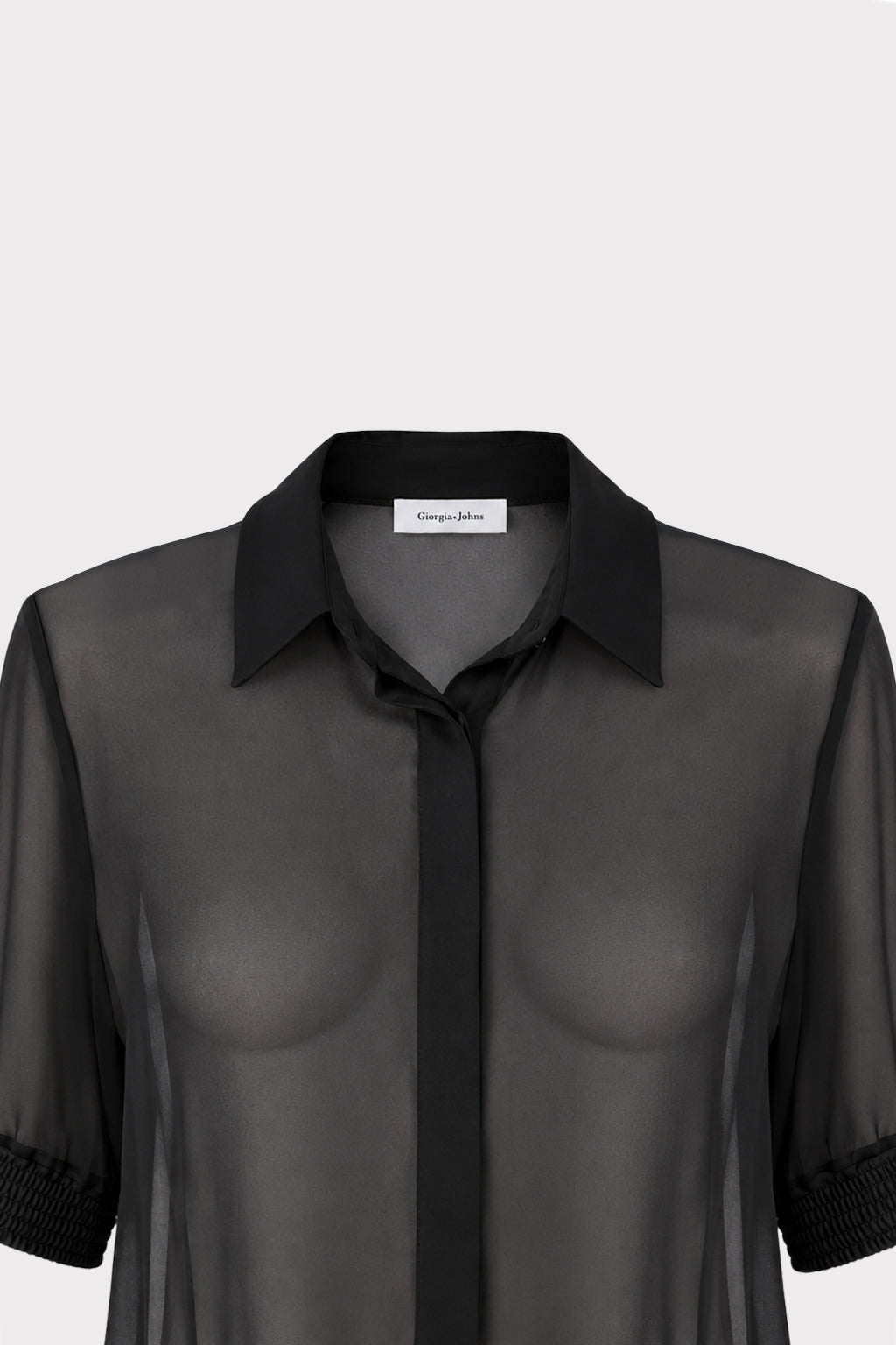 Camicia velata con inserti strutturati