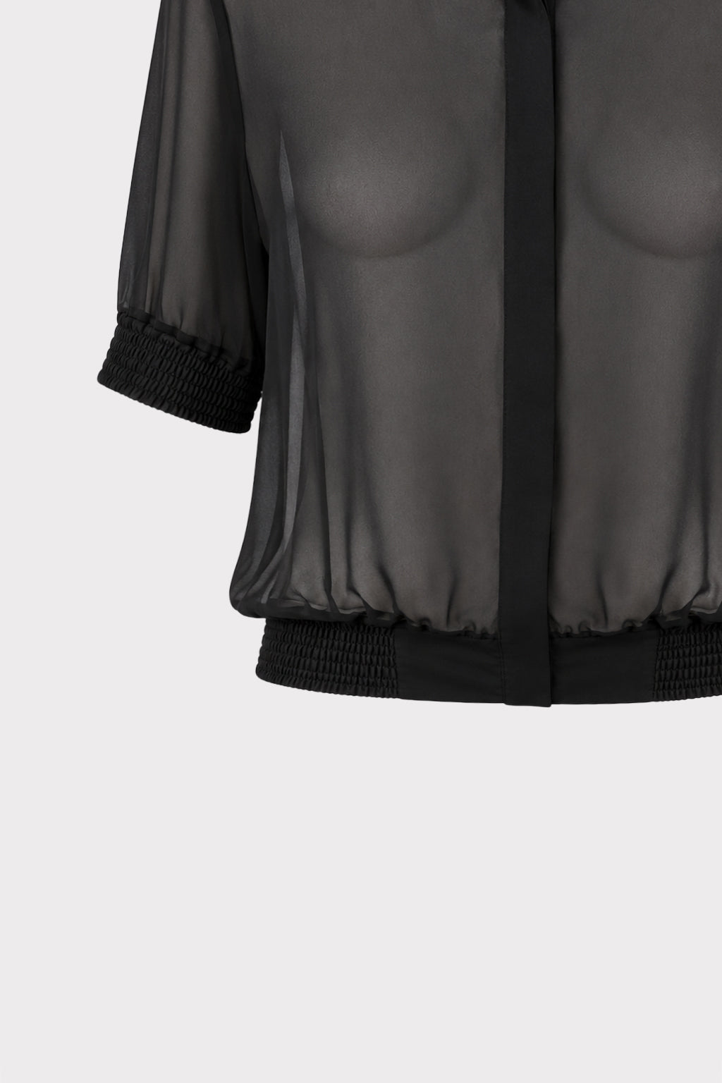 Camicia velata con inserti strutturati