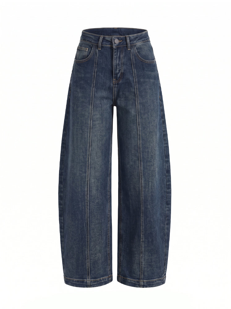 Jeans Barrel con cucitura centrale