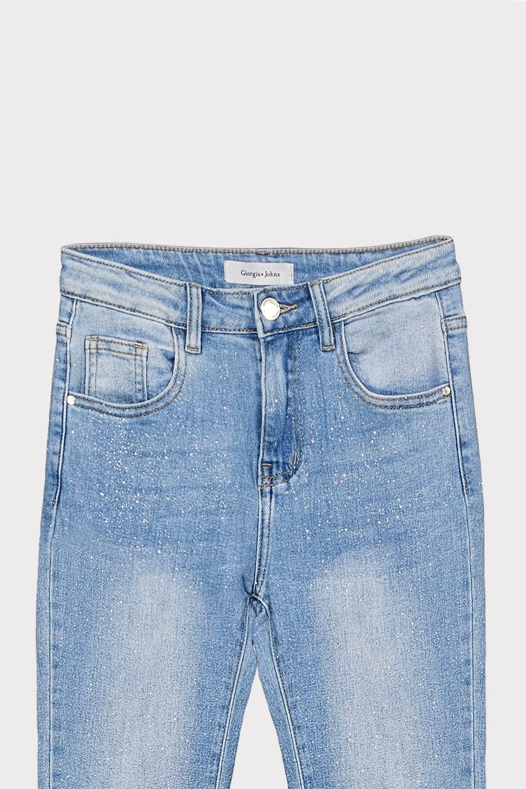 Jeans glitter orlo asimmetrico