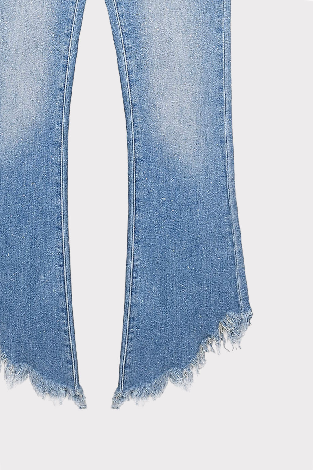 Jeans glitter orlo asimmetrico