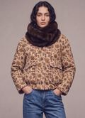 Bomber broccato collo ecopelliccia