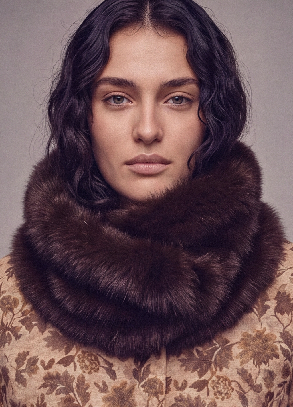 Bomber broccato collo ecopelliccia