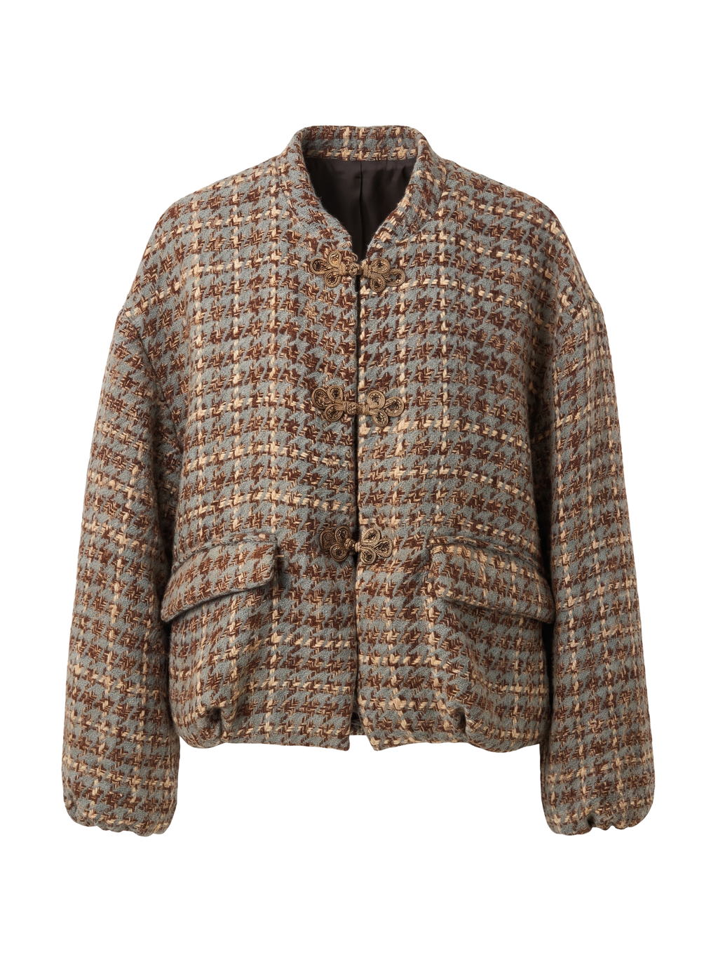 Bomber in tweed con alamari