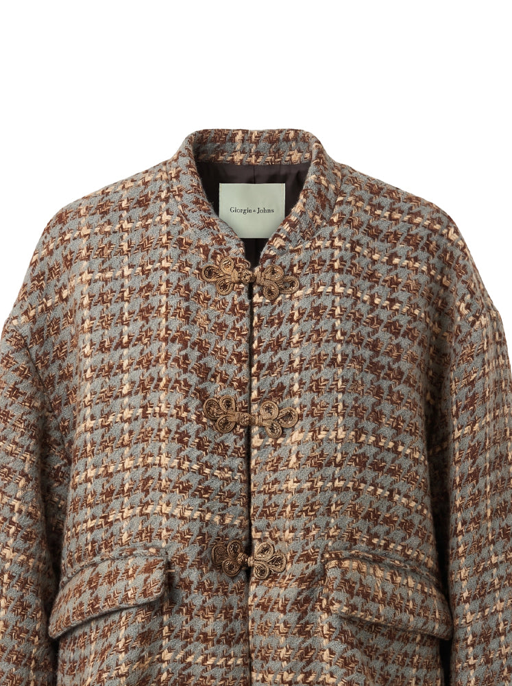Bomber in tweed con alamari