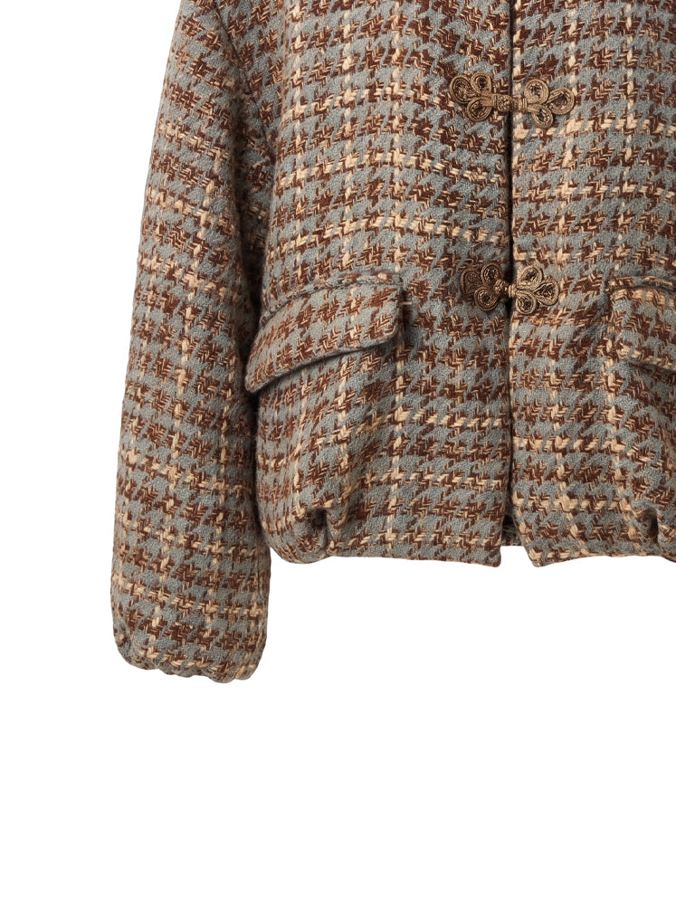Bomber in tweed con alamari