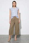 Blusa smanicata righe con rouches