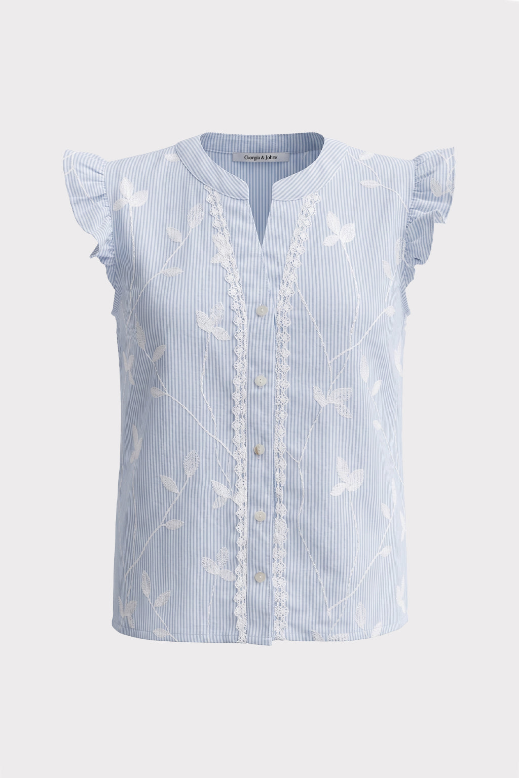 Blusa smanicata righe con rouches