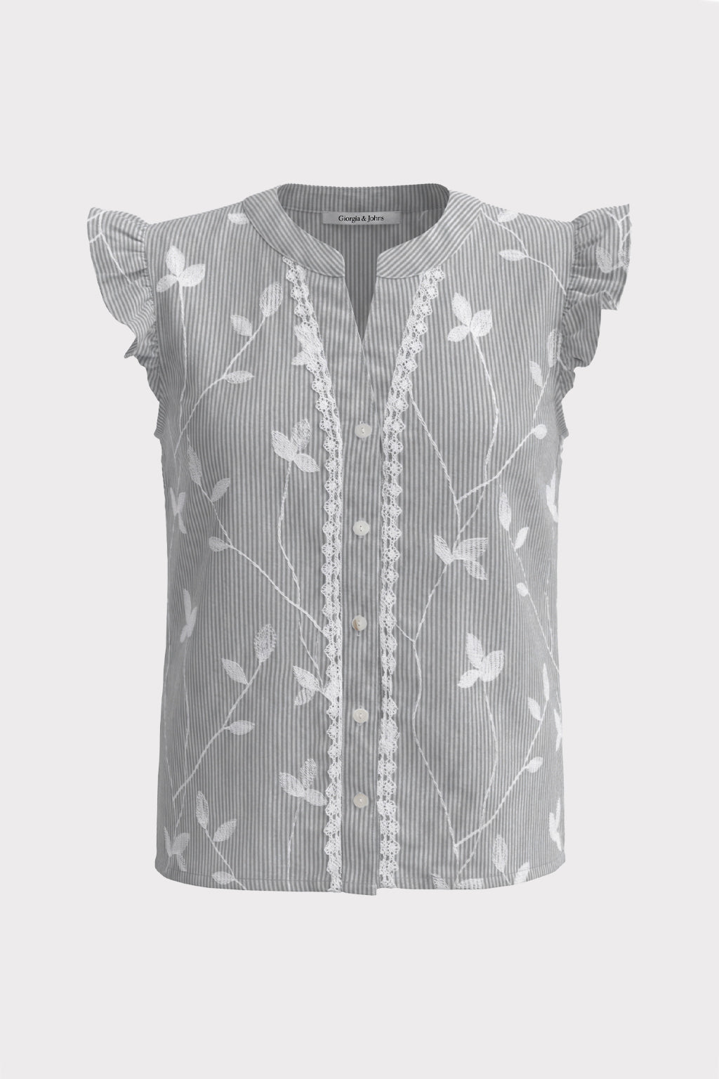 Blusa smanicata righe con rouches