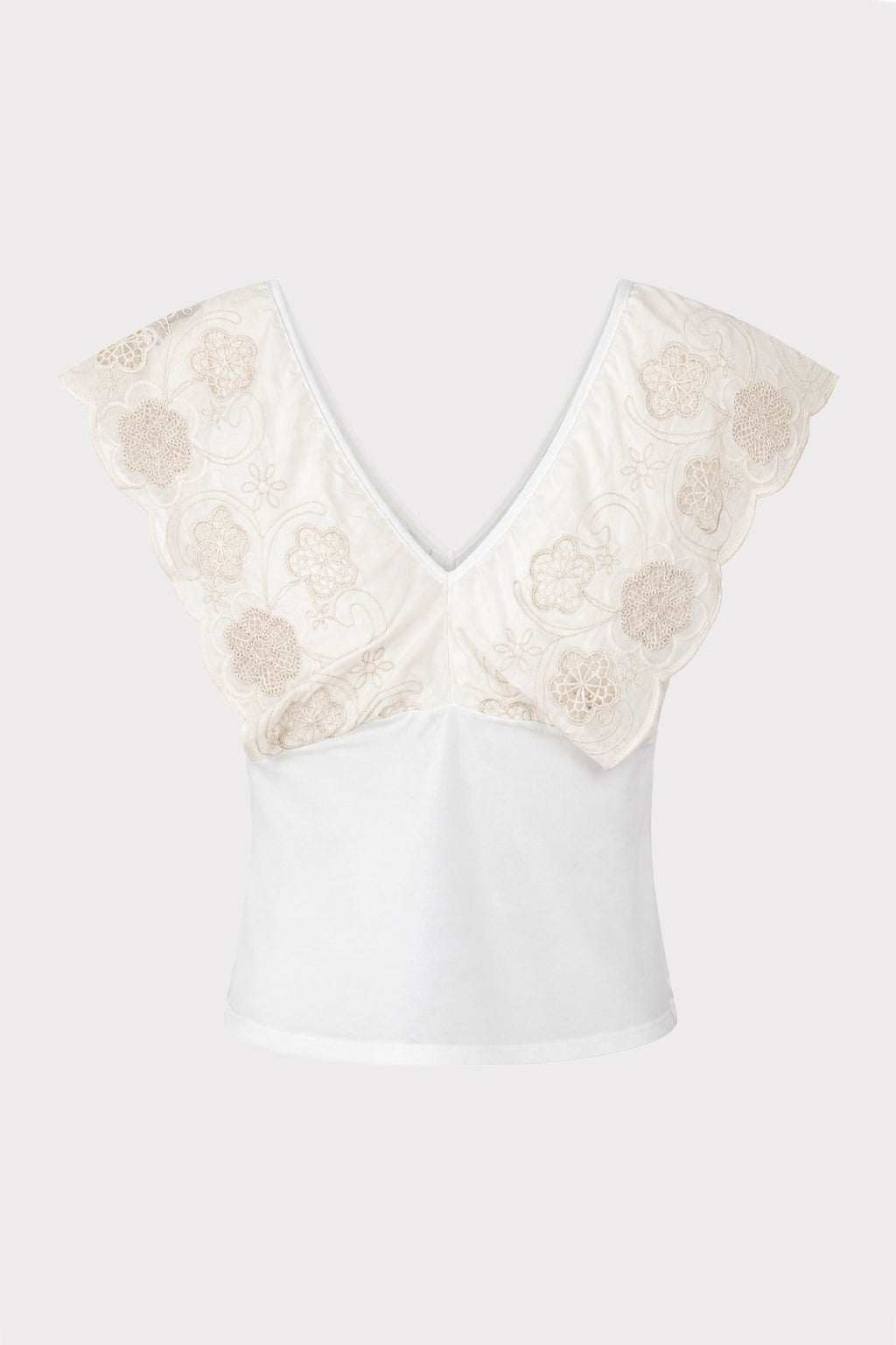 Top balza ricamata