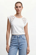 T shirt dettagli pizzo